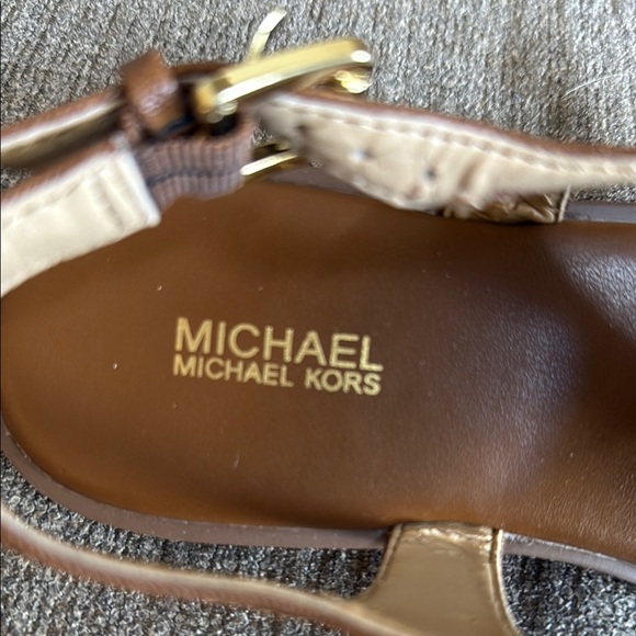 MICHAEL Michael Kors Brown Sandals for Women, Gold accents, size 7.5M - Picture 2 of 10